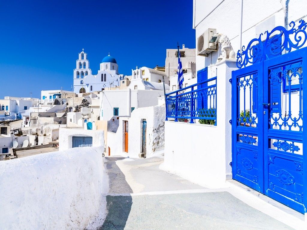 Pyrgos, Santorini, Greek Cyclades Islands,